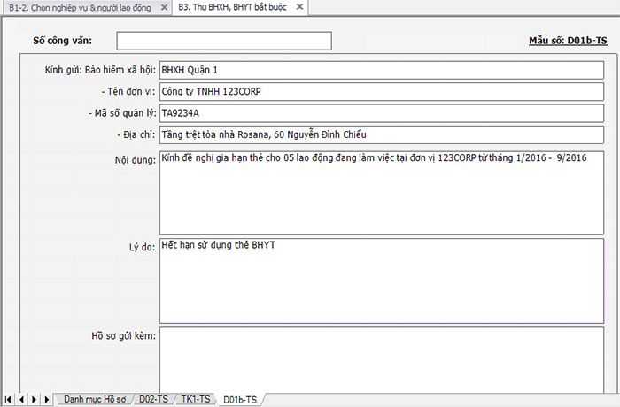 điền thông tin vào form D01b-TS