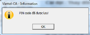 đổi mã PIN token viettel thành công