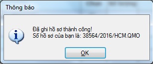 ghi hồ sơ thành công