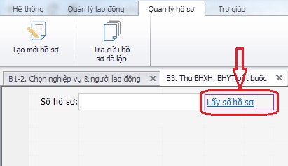 thực hiện lấy số hồ sơ