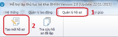 quản lý và tạo mới hồ sơ