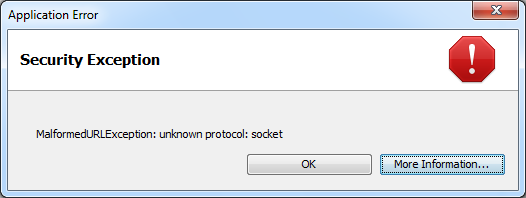 Sửa lỗi MalformedURLException: unknown protocol: socket cho máy tính window